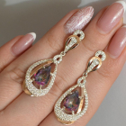 Срібні сережки з золотими вставками