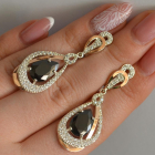 Срібні сережки з золотими вставками