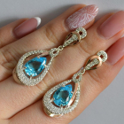 Срібні сережки з золотими вставками