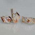 Срібний набір з золотими пластинами