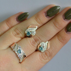 Срібний набір з золотими пластинами