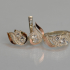 Срібний набір з золотими пластинами