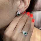 Срібний набір з золотими пластинами