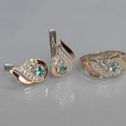 Срібний набір з золотими пластинами