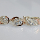 Срібний набір з золотими пластинами