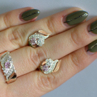 Срібний набір з золотими пластинами