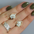 Срібний набір з золотими пластинами