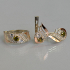 Срібний набір з золотими пластинами