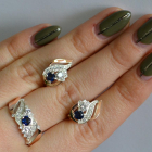 Срібний набір з золотими пластинами