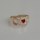 Срібна каблучка з золотими вставками