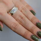 Срібна каблучка з золотими вставками