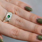 Срібна каблучка з золотими вставками