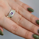 Срібна каблучка з золотими вставками