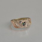 Срібна каблучка з золотими вставками