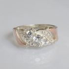 Срібна каблучка з золотими вставками