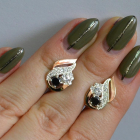 Срібні сережки з золотими вставками