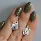 Срібні сережки з золотими вставками