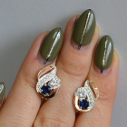 Срібні сережки з золотими вставками