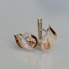 Срібні сережки з золотими вставками