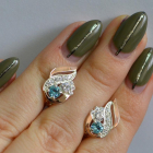 Срібні сережки з золотими вставками