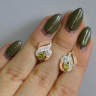 Срібні сережки з золотими вставками