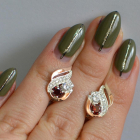 Срібні сережки з золотими вставками