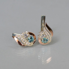 Срібні сережки з золотими вставками