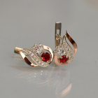 Срібні сережки з золотими вставками