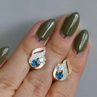 Срібні сережки з золотими вставками