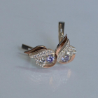 Срібні сережки з золотими вставками