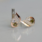 Срібні сережки з золотими вставками