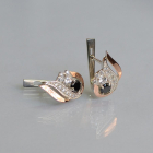 Срібні сережки з золотими вставками