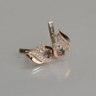 Срібні сережки з золотими вставками