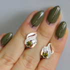 Срібні сережки з золотими вставками