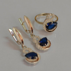 Срібний набір з золотими пластинами