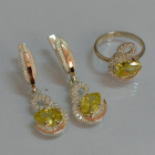 Срібний набір з золотими пластинами