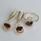 Срібний набір з золотими пластинами