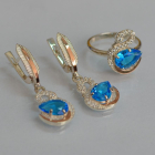 Срібний набір з золотими пластинами