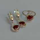 Срібний набір з золотими пластинами