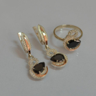 Срібний набір з золотими пластинами