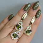 Срібний набір з золотими пластинами