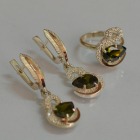 Срібний набір з золотими пластинами