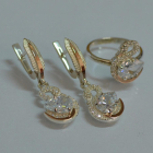 Срібний набір з золотими пластинами