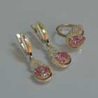 Срібний набір з золотими пластинами