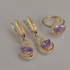 Срібний набір з золотими пластинами