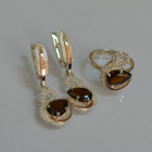 Срібний набір з золотими пластинами