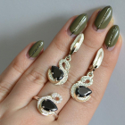 Срібний набір з золотими пластинами