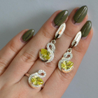 Срібний набір з золотими пластинами