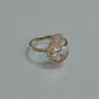 Срібна каблучка з золотими вставками