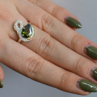 Срібна каблучка з золотими вставками